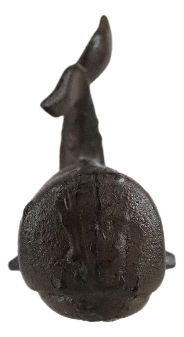 Set Of 2 Rustic Cast Iron Sperm Whale Cachalot Decorative Paperweight Figurines
