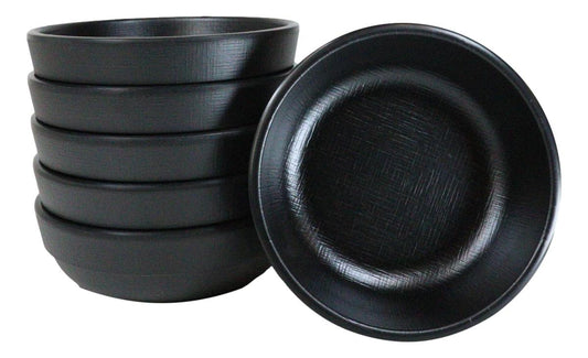 Pack Of 6 Black Silk Melamine Soup Salad Pasta Dessert Shallow Bowls 24oz