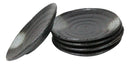 Pack Of 5 Ceramic Charcoal Grey Tone Hakumu Porcelain Round Dinner Plates 8.75"D