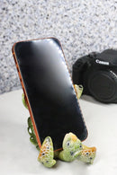 Nautical Marine Playful Green Shelled Sea Turtle On Back Flip Cell Phone Holder