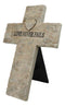 Rustic Inspirational Tuscany Vintage Love Never Fails Heart Relief Wall Cross