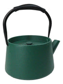 Matte Green Modern Straight Edge Design Tetsubin Larger Cast Iron Teapot 33oz