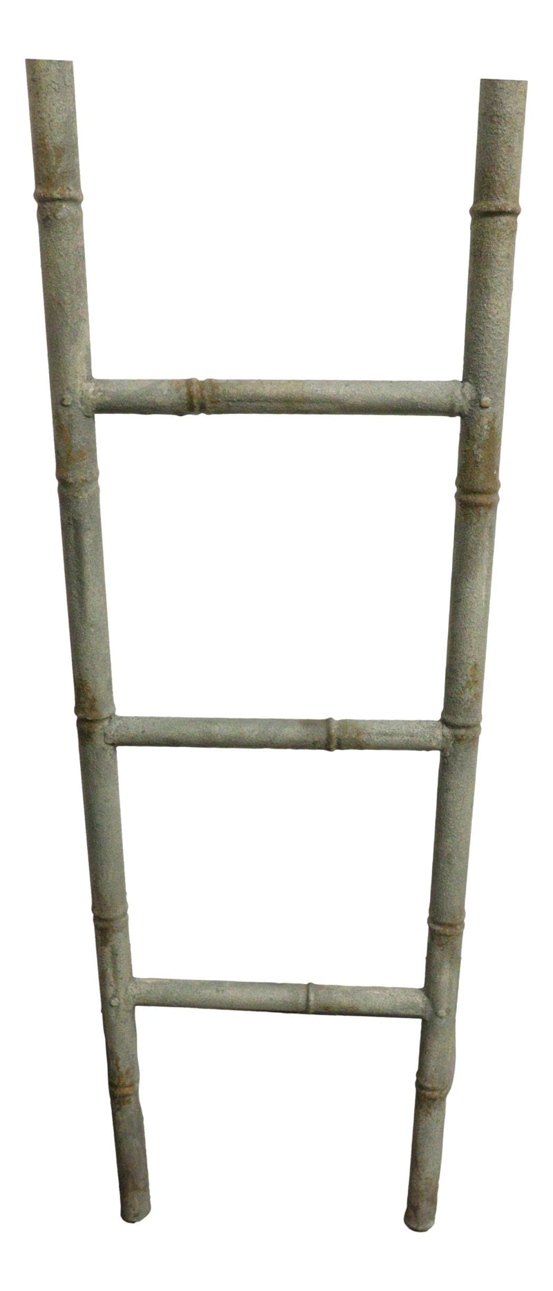 Rustic Farmhouse Decorative Storage Leaning Heavily Distressed Metal Ladder