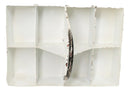White Vintage Distressed Metal 8 Divided Section Seeding Tray Planter Pot 14"L