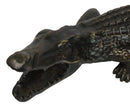 The Great Crocodile Baring Jaws And Razor Sharp Teeth Garden Accent Statue 23"L