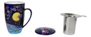 Blue Moon Fuji Mountain 15oz Porcelain Tea Mug With Lid Stainless Steel Infuser