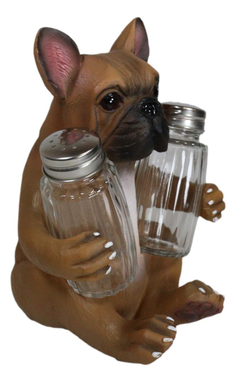 Adorable French Bulldog Hugging Spices Salt Pepper Shaker Holder Figurine by Gifts & Decors