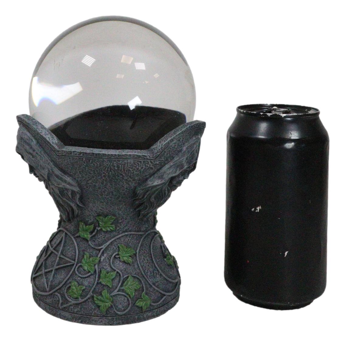 Wicca Sacred Moon Triple Goddess Mother Maiden Crone Pentagram Gazing Glass Ball
