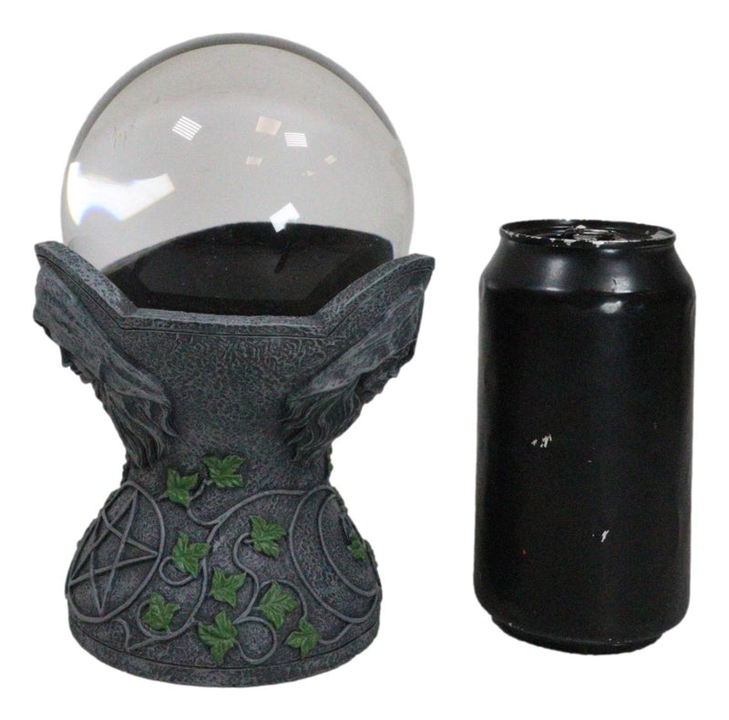 Wicca Sacred Moon Triple Goddess Mother Maiden Crone Pentagram Gazing Glass Ball
