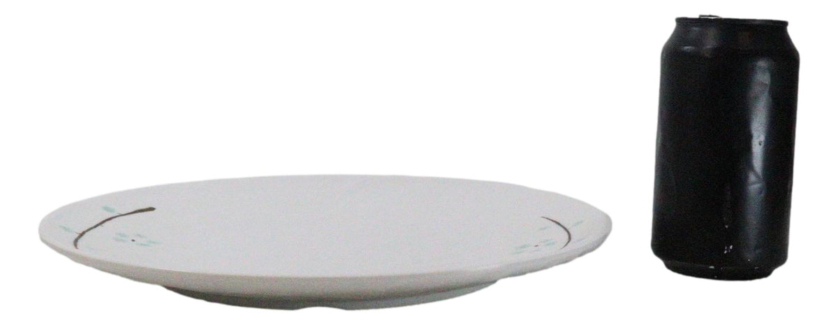 Set Of 6 Modern Yukino Hana Snowflakes Melamine Large Round Dinner Plates 11"D