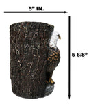 Bald Eagle Pillar Candle Holder Rustic American Eagle Figurine Tree Bark Design