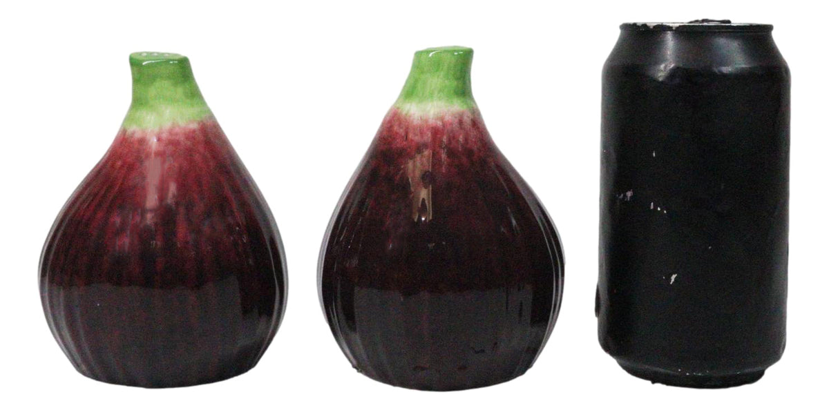Realistic Ceramic Purple Fig Halves Salt And Pepper Shakers Figurine Set