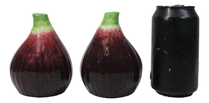 Realistic Ceramic Purple Fig Halves Salt And Pepper Shakers Figurine Set