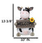 Sunflower Country Side Whimsical Holstein Cow With Welcome Sign Statue 13"Tall