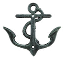 Pack of 2 Cast Iron Rustic Verdigris Sailor Ocean Ship Anchor Double Wall Hooks