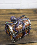 Nautical Octopus Tentacles On Small Treasure Chest Decorative Trinket Box Figure