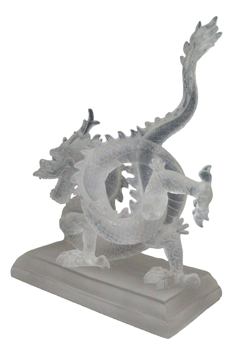 Legendary Chinese Orient Azure Dragon King Frosted Translucent Acrylic Figurine