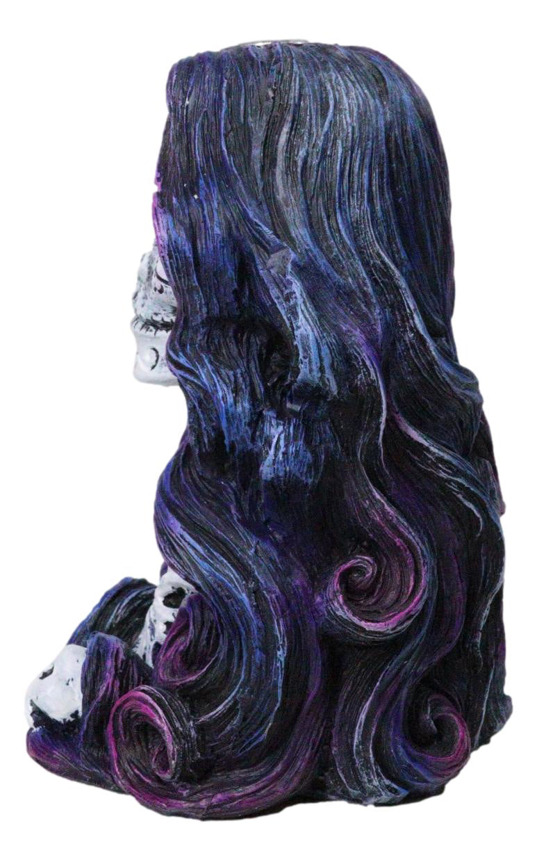 Day of the Dead Senorita Backflow Incense Burner Sugar Skull Skeleton Lady Decor