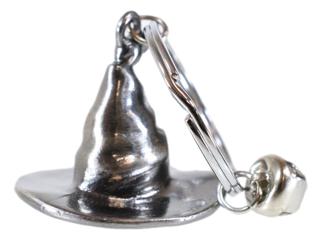 Set Of 2 Metal Wicca Occult Magic Witch Hat With Bell Keychains Key Rings