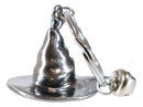 Set Of 2 Metal Wicca Occult Magic Witch Hat With Bell Keychains Key Rings