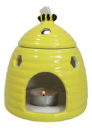 Yellow Whimsical Bumblebee Beehive Ceramic Essential Oil Warmer Candle Holder