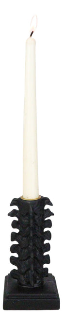 Pack Of 2 Black Vertebrae Back Bones Spine Skeleton Macabre Taper Candle Holders