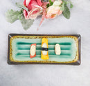 Set Of 6 Green Midori Kannyu Collection Ceramic Rectangle Serving Platters 12"L