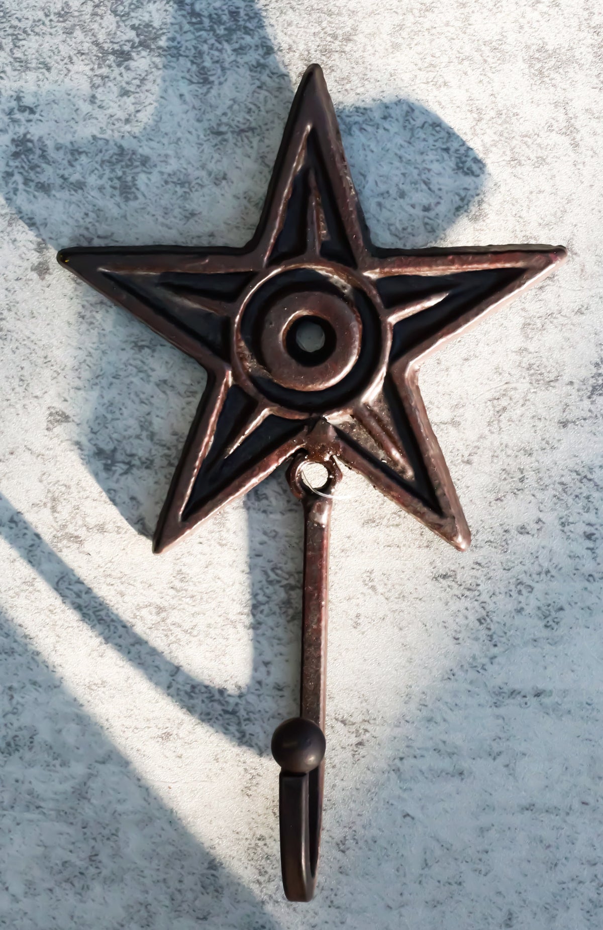 Cast Iron Rustic Western Star Wall Hanger Coat Jacket Towel Hook Set Of 4 - Ebros Gift