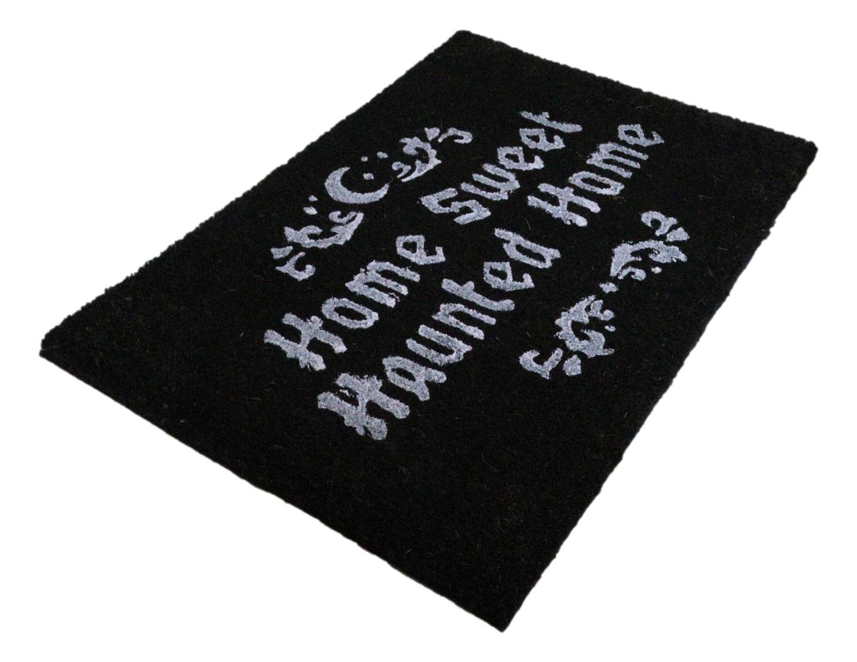 Home Sweet Haunted Home Halloween Black Coir Coconut Fiber Floor Mat Doormat