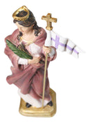 Martyr Saint Ursula Holding Cross Staff Figurine 8.25" H Patroness of Cologne