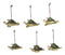 Set Of 6 Green Mother and Baby Sea Turtles Marine Wall Decor Tree Ornaments