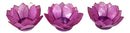 Pack Of 3 Coral Pink Seashells Lotus Flower Votive Tea Light Candle Holders