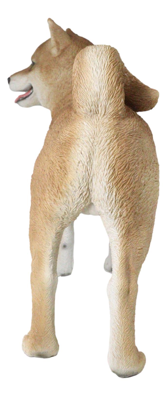 Realistic Adorable Canine Pet Pal Shiba Inu Dog Statue 18" Tall Home Decor