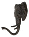 Pack Of 2 Rustic Cast Iron Safari Elephant Trunk Up Wall Hook Hanger Sculpture