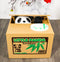 Whimsical Animated Hiding Panda Bear Coin Grabber Money Bank Box Sculpture
