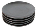Set Of 5 Black Tetsu Kesho Round Appetizer Dessert Salad Ceramic Plates 6"D