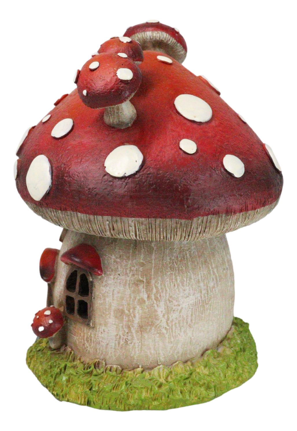 Fairy Garden Giant Toadstool Mushrooms Cottage House With LED Light Figurine - Ebros Gift