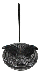 Norse Viking Knotwork Thor Hammer Mjolnir With Black Ravens Incense Burner