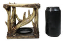 Wildlife Rustic Buck Elk Deer Stag Antlers Crown Pillar Candle Holder Figurine