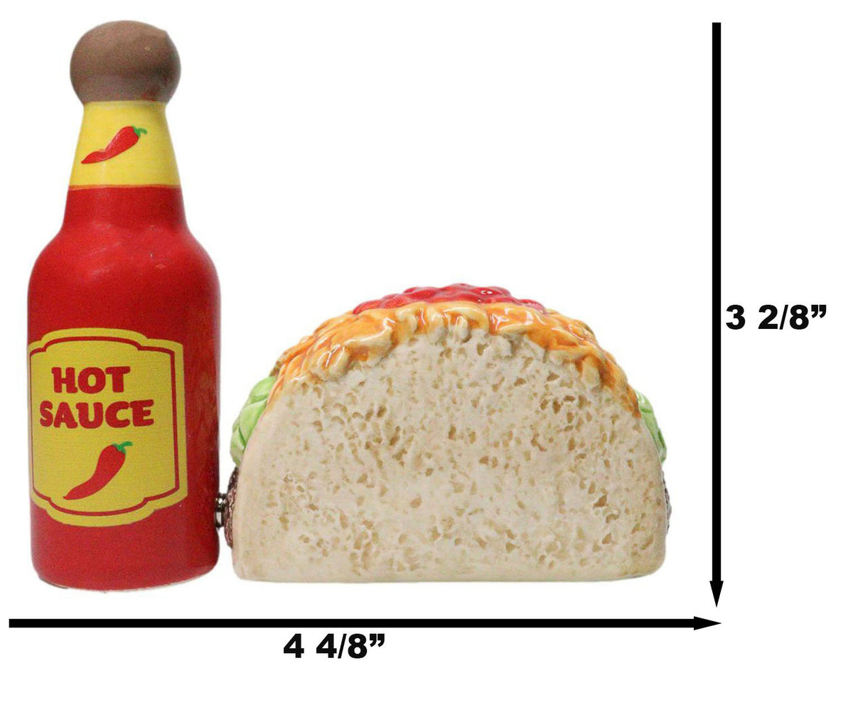 Ceramic Taco Tuesday Hot Sauce Bottle And Cheese Taco Salt Pepper Shakers Set