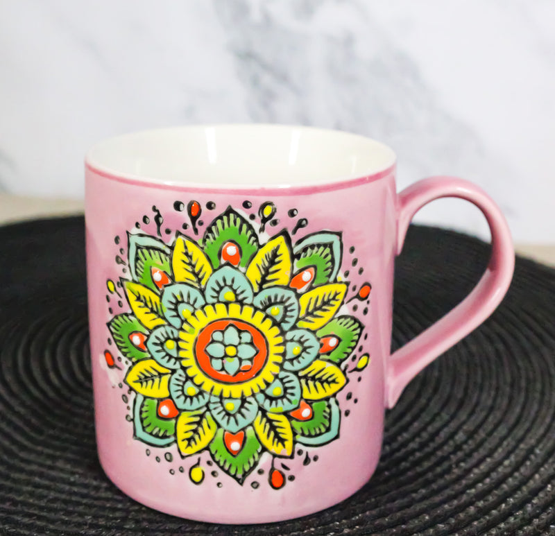 Purple Sahasrara Crown Chakra Zen Flower Of Life Mandala Circle Ceramic Mug Cup