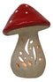 Whimsical Cottage Magic Red Toadstool Mushroom Ceramic Votive Candle Holder
