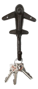 Pack of 2 Cast Iron Aeronautical Pilot Airplane Plane Air Craft Wall Hooks 6"H - Ebros Gift