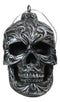 Set of 4 Day Of The Dead Faux Gunmetal Silver Tribal Tattoo Skull Tree Ornaments