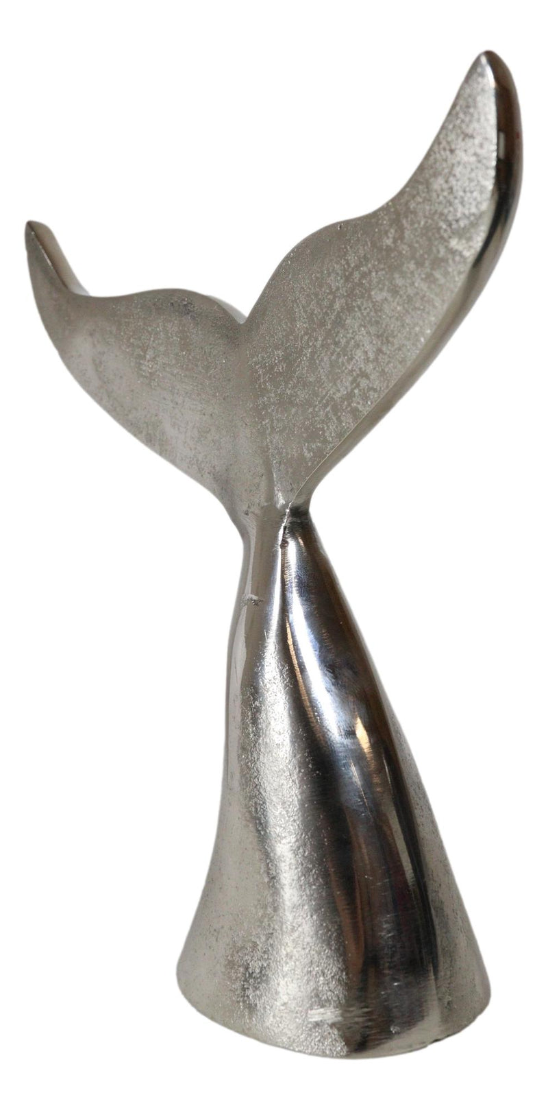 Rustic Vintage Aluminum Humpback Whale Tail Decorative Paperweight Figurine 7"H