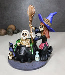 Day Of The Dead Bewitching Kitchen Skeleton Witch Raven Potion Cauldron Figurine