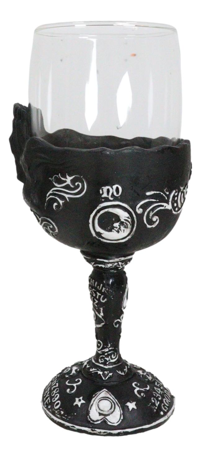 Wicca Gothic Alchemy Ouija Spirit Board Sigil With Inverted Skull Wine Goblet