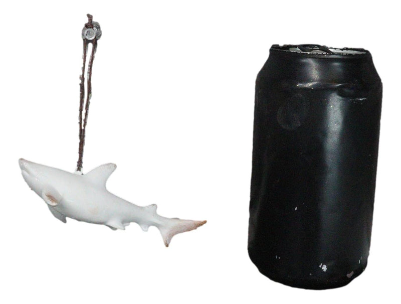 Set Of 6 Antique White Sharks Ocean Marine Wall Hanging Decor Tree Ornaments