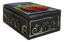 Metaphysical Wicca Rainbow Chakra Energy Zone 7 Colors Tarot Cards Trinket Box