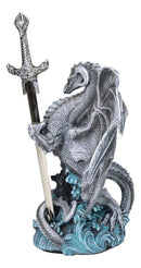 Ruth Thompson Pale White Spirit Omega Blade Dragon Statue With Sword Decor